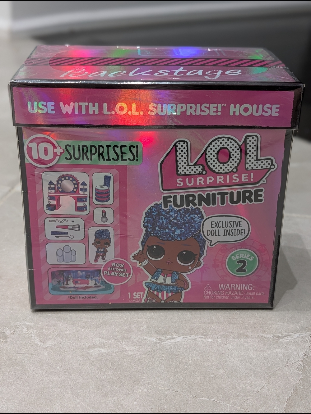 2/$50 NIB LOL Surprise Furniture Series 2 Backstage Set Independent Queen Doll